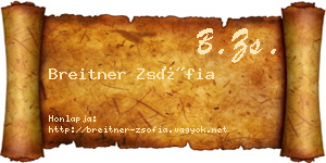 Breitner Zsófia névjegykártya